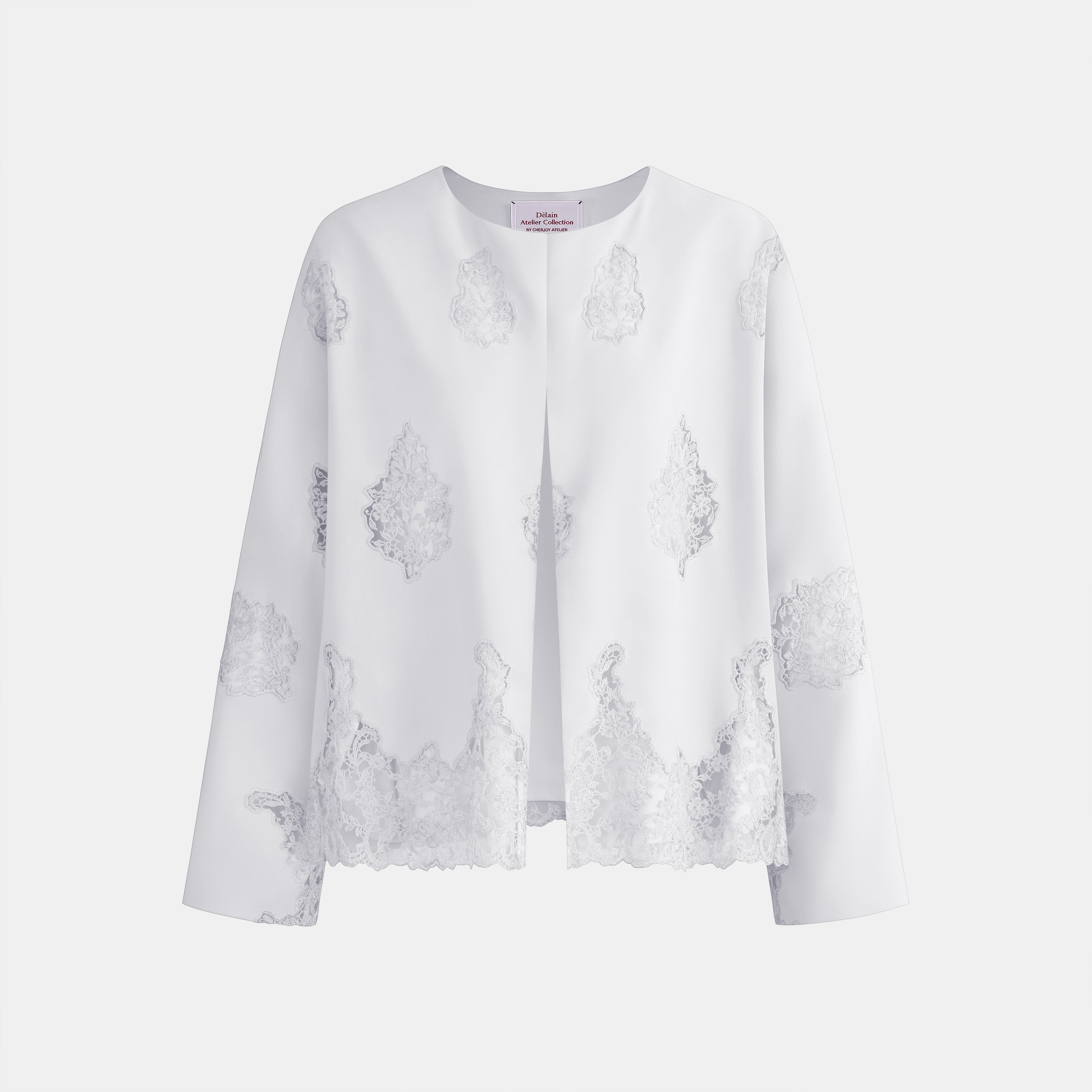 “法國織花工藝 • Pearl Veil 珍珠薄紗”蕾絲 Oversized 披肩外套 1