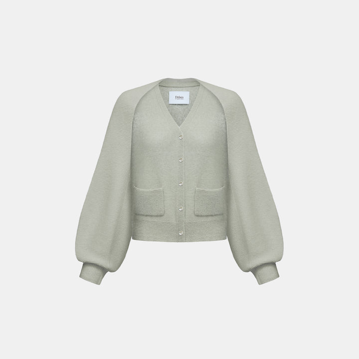 Spring Diary” Silk Cashmere真絲兩件式背心針織上衣—Verdant Veil青霧薄影