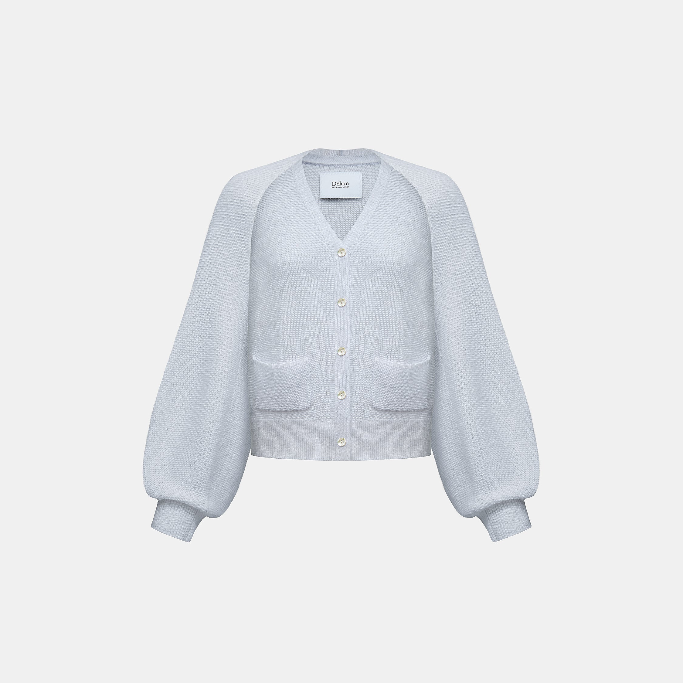 Spring Diary” Silk Cashmere真絲兩件式背心針織上衣—Azure Glow藍霧輕光