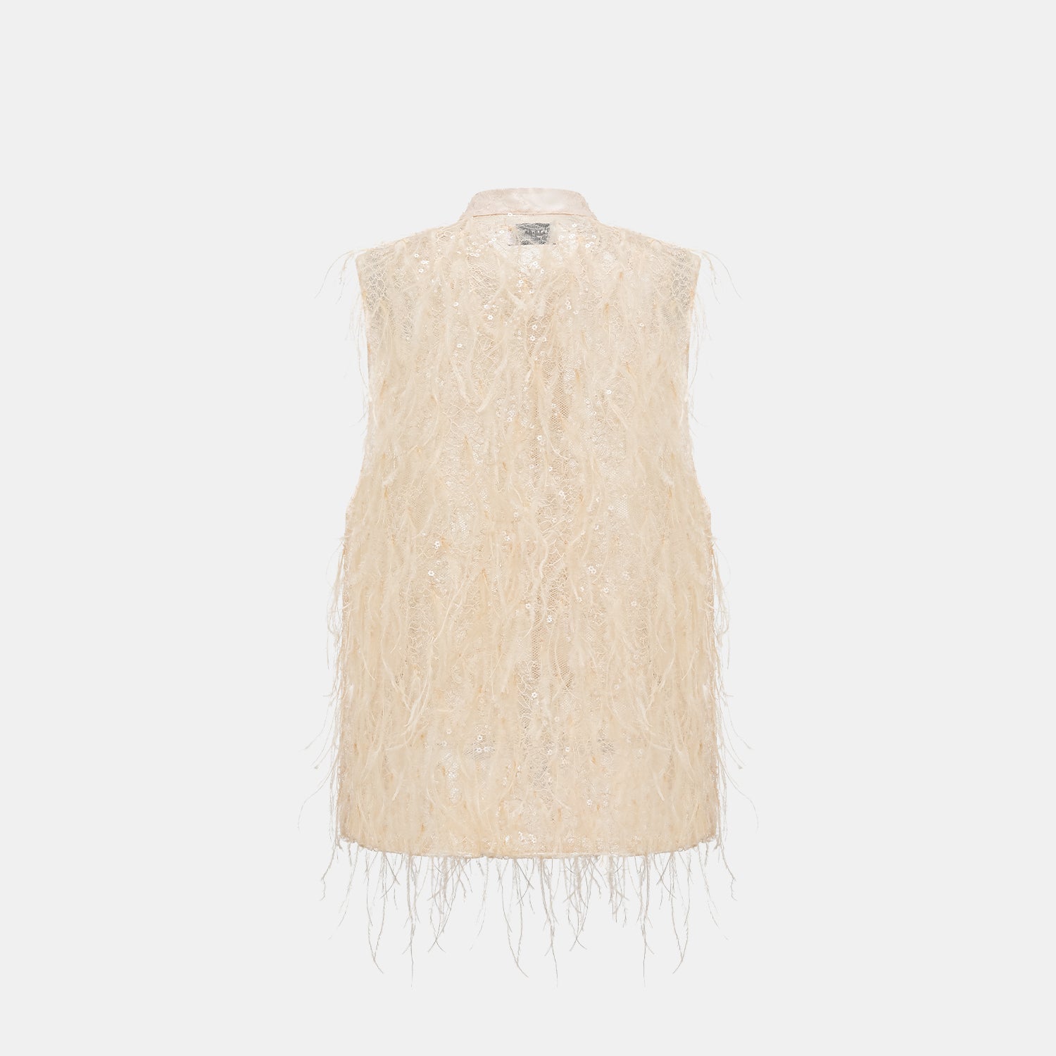 "Imperial Garden Teatime."珠繡羽毛工藝輕國風馬甲背心—Veloura Elixir羽金瑰夏