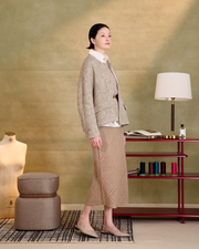 “風度日常 Everyday Poise” 義大利金絲格織花呢 Oversized 斗篷外套
