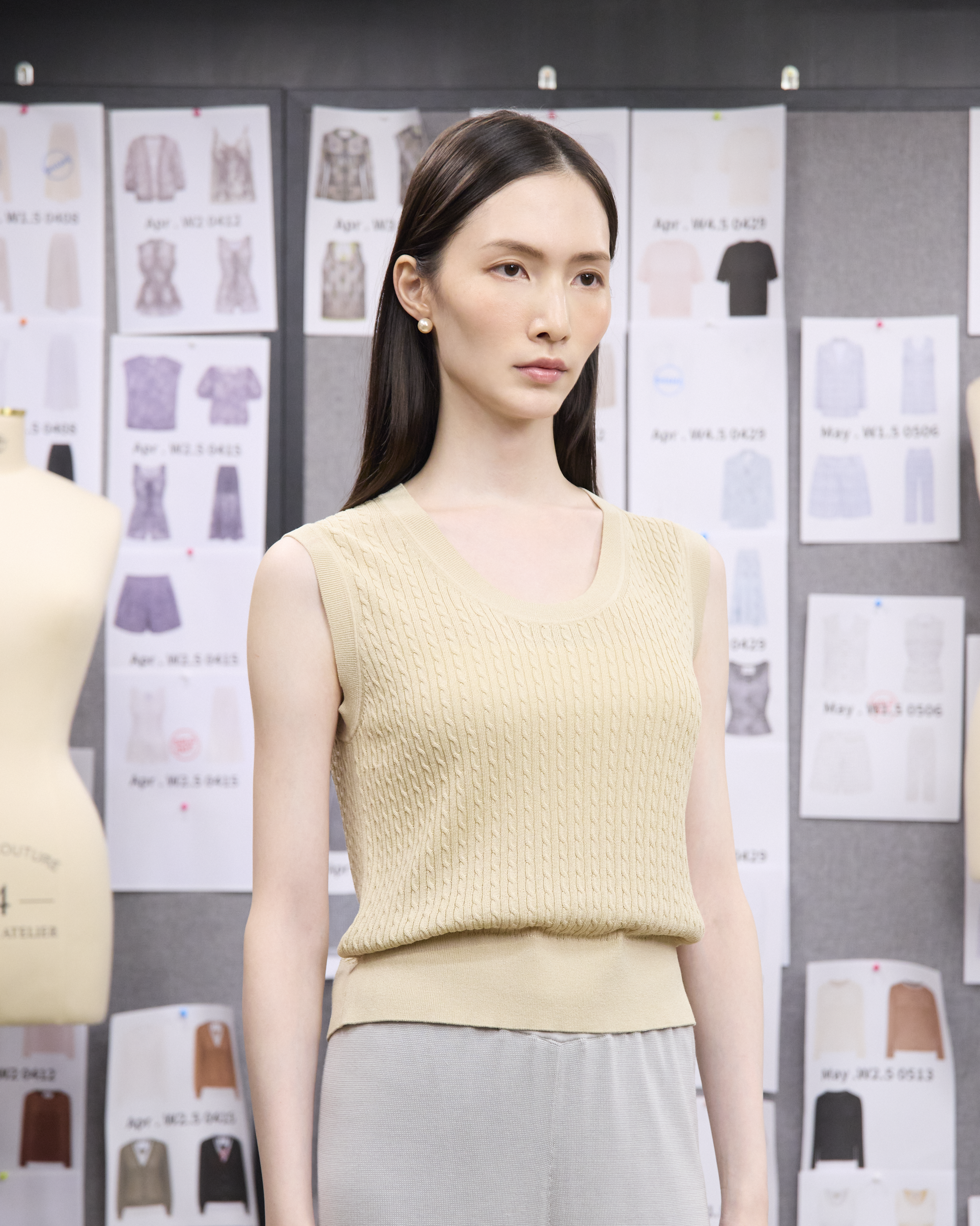 “Pure & Soft”100% 真絲細羅紋薄織背心 (Yarn by Loro Piana)—Bergamot佛手柑香